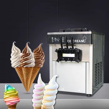 Tabletop ice cream machine, commercial small milk tea shop fully automatic soft ice cream machine, cone ice cream machine 1