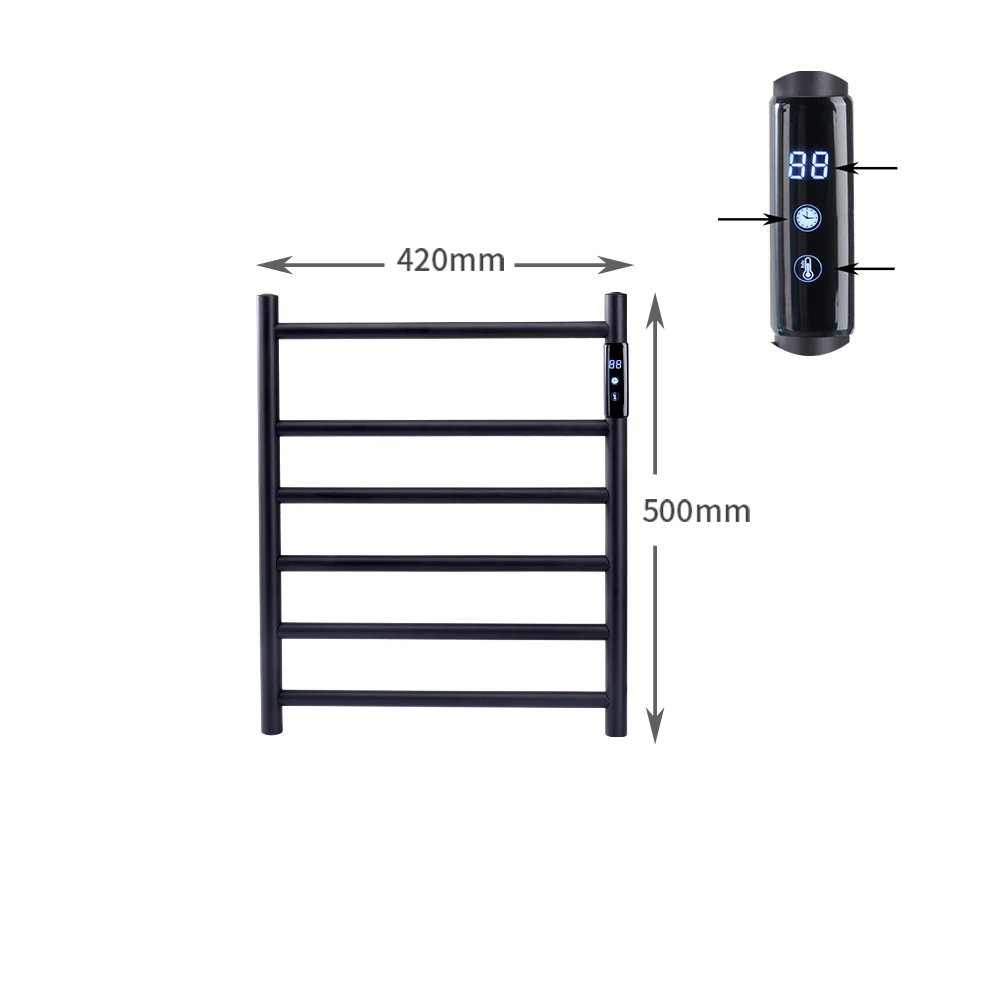 Black Color 6 Bars Stainless Steel Wall Mount Electric Plug In Towel Warmer  Rack Facecloth Shelf Bathrobe Storage Holder Dryer - AliExpress