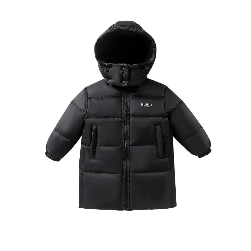 Children's Clothing Boys' Mid-Length Down Jacket Winter Extremely Cold Thickened Children Clothes Cold-Proof Hooded Jacket