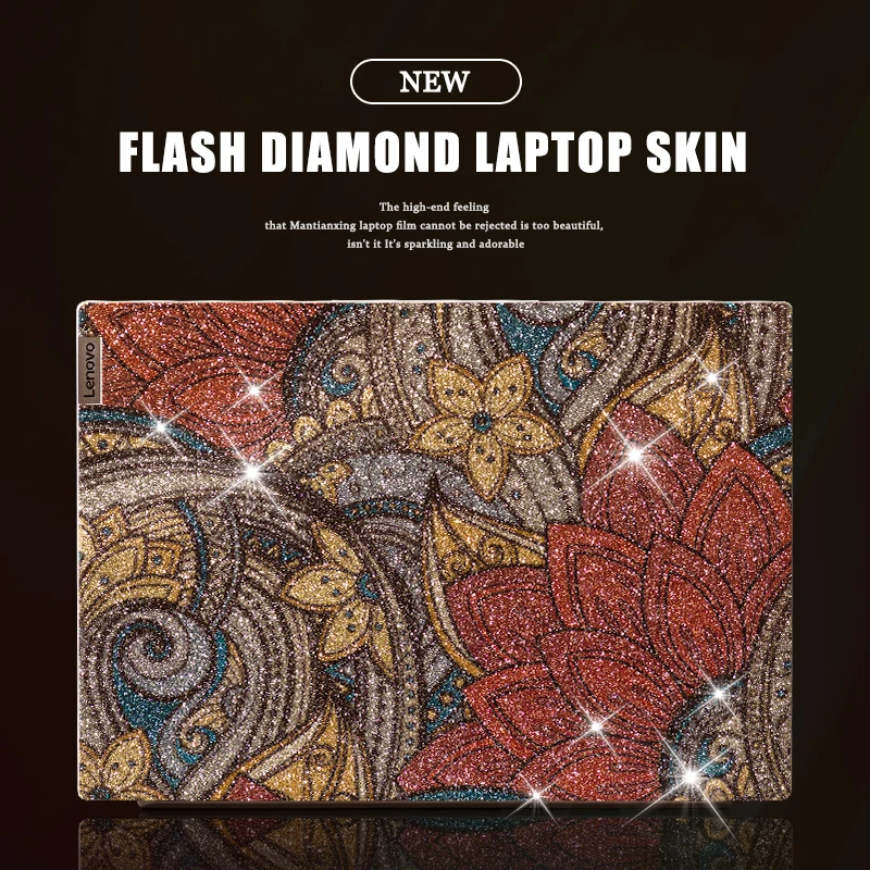 Monocromático Bling Brilhante Diamante Laptop Adesivo Decalque Decorativo para hp Lenovo Macbook Acer 12 13 14 15.6 17 - Imagem 4