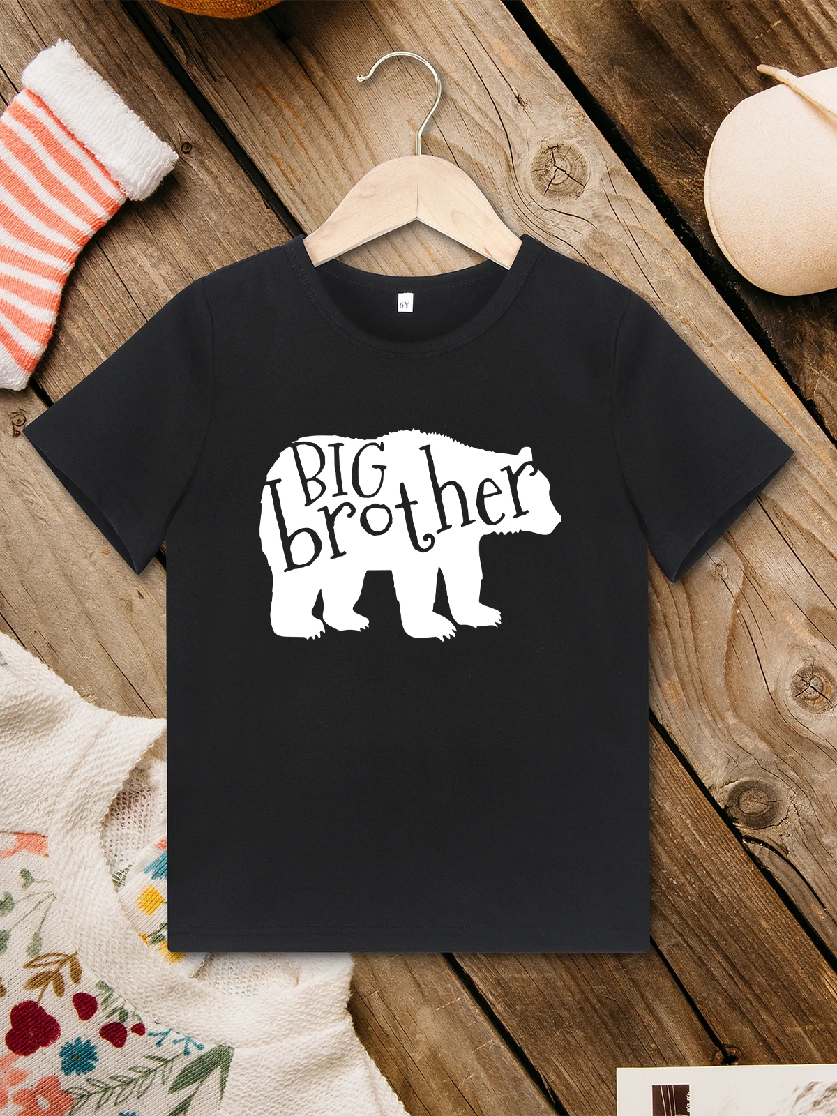 

Twin Brother T-shirts Bear Print Stylish Cool Streetwear Summer Boys Clothes American Style Harajuku Kids T Shirt Fast Delivery