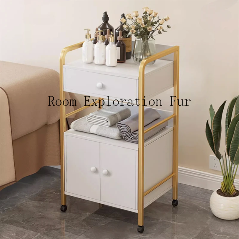 Barber Cosmetic Beauty Salon Trolley Rolling Manicure Tattoo Salon Trolley Spa Lash Carrello Con Ruote Furniture WKST