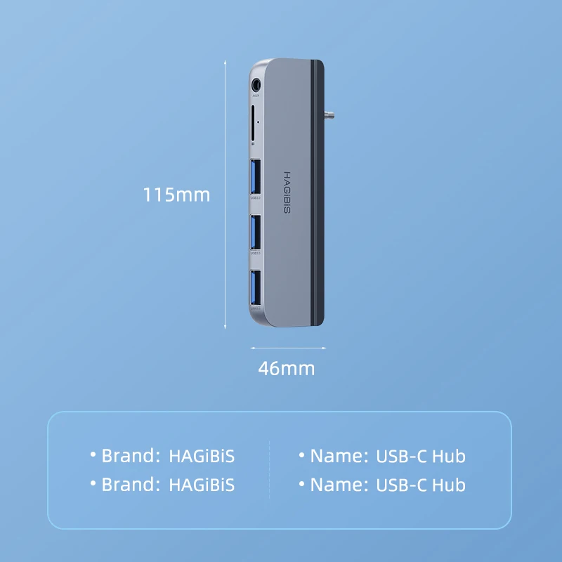 Hagibis-hub Usb c para o Novo Macbook Pro Estação de Ancoragem tipo c Adaptador Usb c com Usb 3.0 Micro sd Porta Aux de 35 mm 14 Pol 16 Pol m1 m2 - Imagem 3
