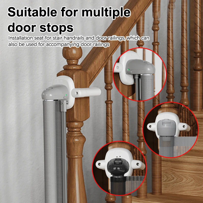 2 Pcs Baby Gate For Stairs Mounting Fittings Stair Banister Adapter Within 108mm Square Or Round Stair Railing