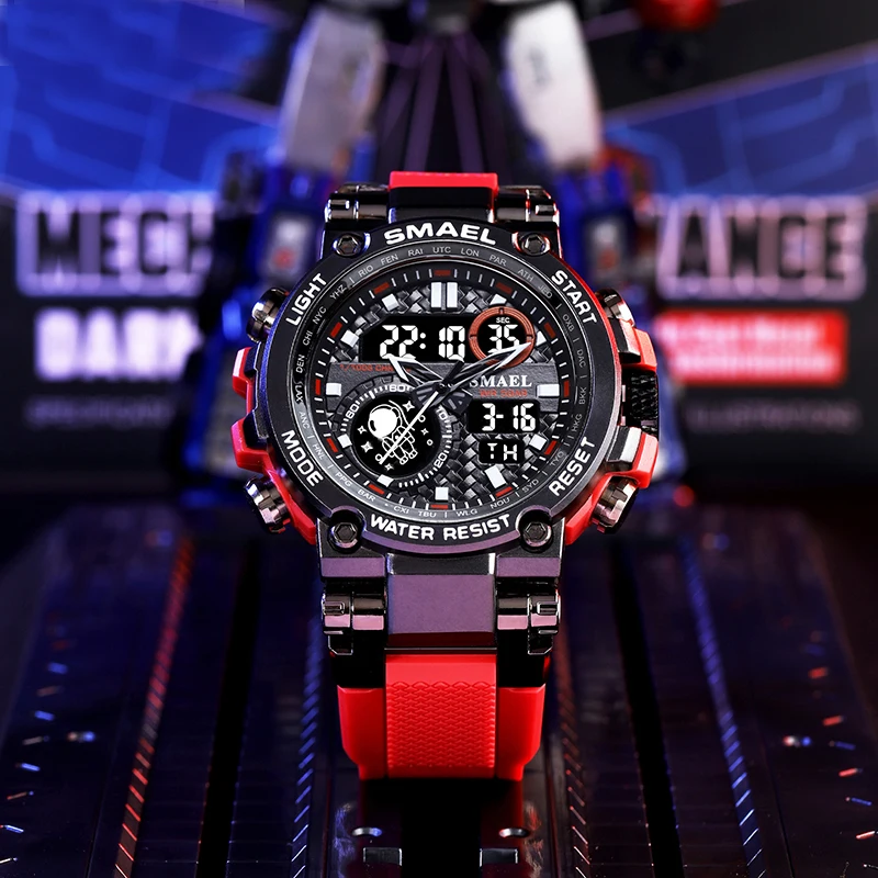 2023 Classic Brand Men for Sports Watch Dual Display Analog Digital LED Electronic Quartz Watches Waterproof Swimming Military