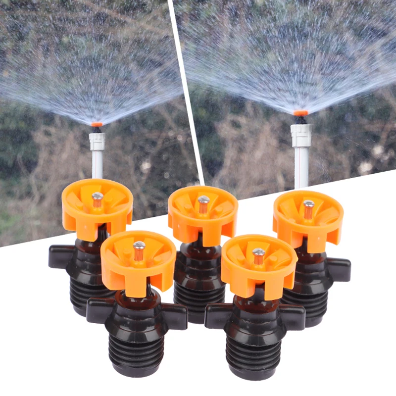 

1PC/5Pcs 360 Degree Watering Nozzle Sprinkler 1/2" Male Thread Automatic Rotation Garden Park Lawn Flower Vegetable Irrigation