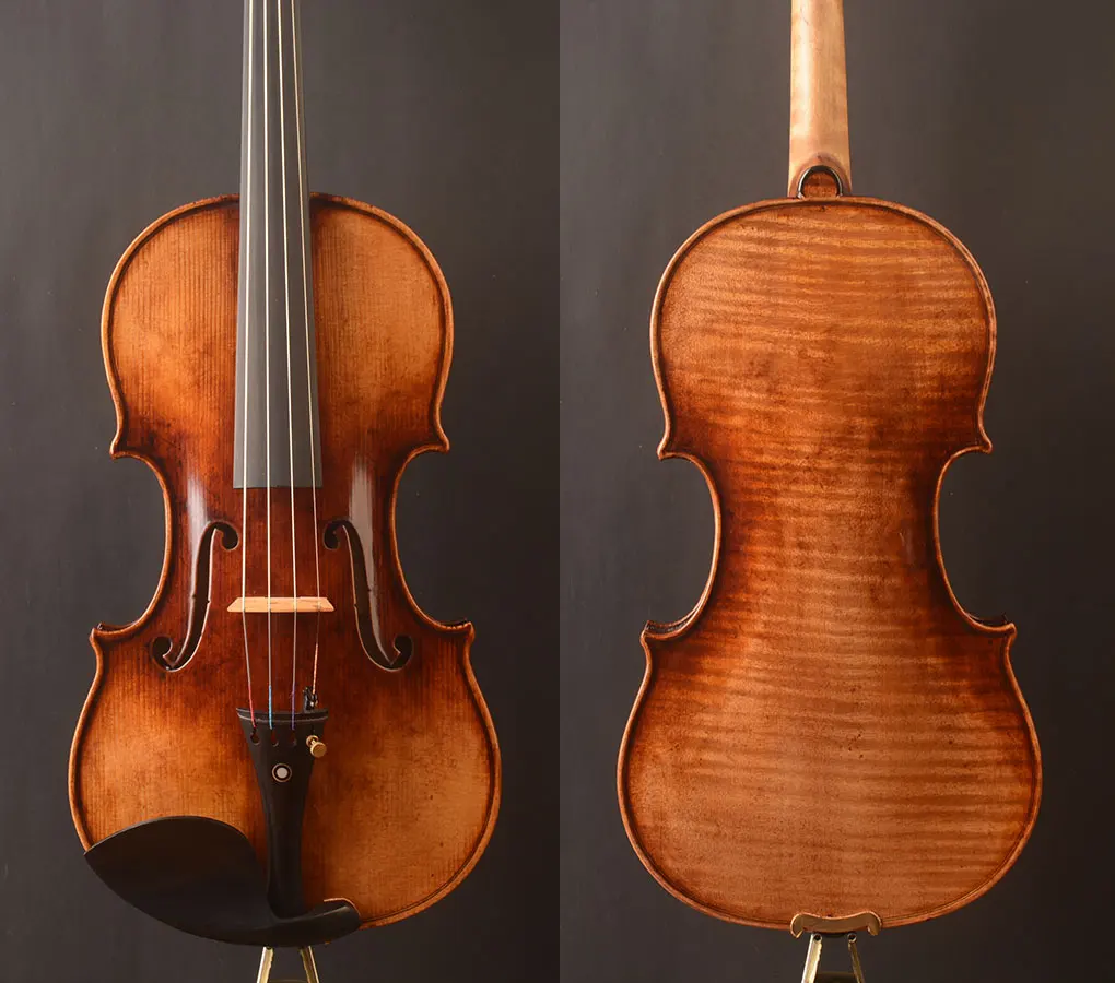 One piece !Skillful Oil antique! Professional level !master tone !A Guarnieri 'del Gesu 1741 "Vieuxtemps"Copy ,free case bow
