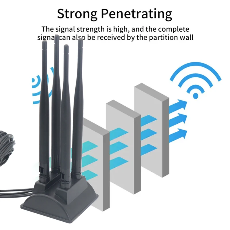 2*2/3*3/4*4 2.4G 5.8G Dual Band Antenna High Gain 12dbi Omnidirectional WiFi Router AP Aerial With Magbetic Base RPSMA SMA TS9