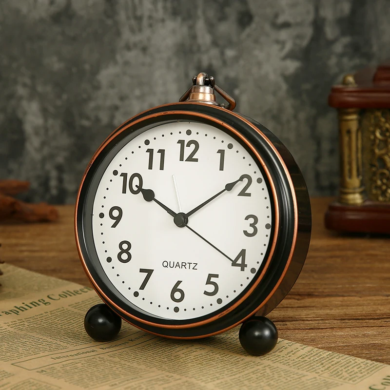 

Vintage Bedrooms Mini Desk Clock Retro Creative Retro Mini Desk Clock Living Room Horloge De Table Home Decoration Luxury ZY50TZ