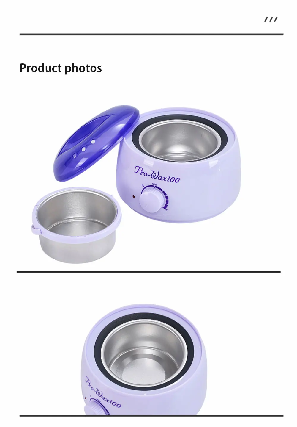 Description Picture 6 of itemPro-Wax100 Therapy Machine Wax Warmer Portable Electric Hair Removal Kit Facial Bikini Area Armpit- Melting Pot Hot Wax Heater
