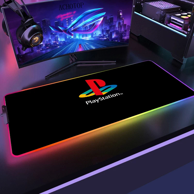 

Colorful RGB Mouse Pad Gamer Mouse Mat Simple Gaming LED Lights Mousepad RGB Computer Accessories Table Pads Large Desk Mats Run