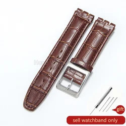 Premium Quality Genuine Leather Watch Strap - Scratch - Resistant Bracelet in Brown, Black, and White (17mm, 19mm) - 19mm (Brown(ZJ)-ST)