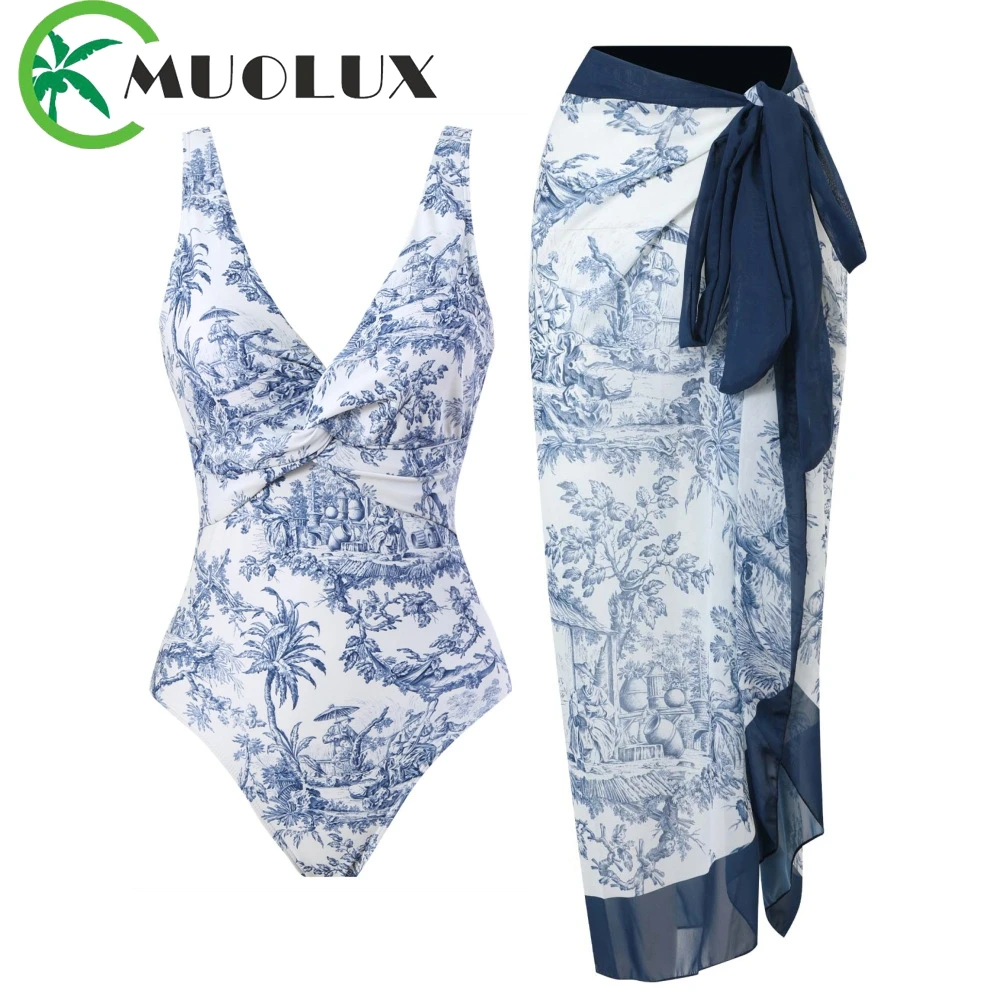 

MUOLUX 2023 New Push Up Women Bikini Set Floral Printed Ruffle Bikinis Strappy Bandage Swimwear Brazilian Biquini Bathing Suit