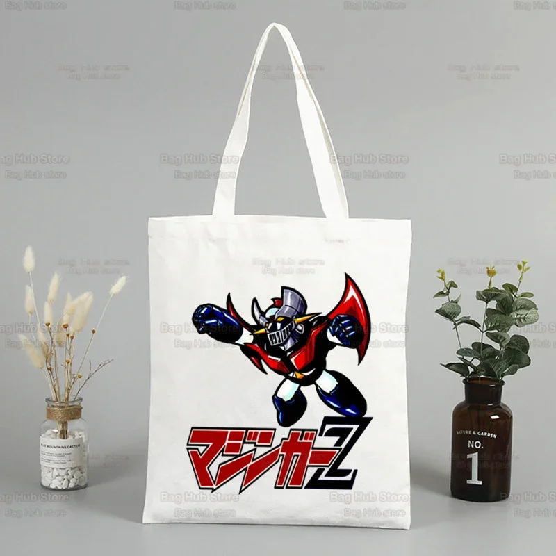 

Сумка для покупок Mazinger Z Robot из аниме-фильма Vaporwave, сумка-тоут, экологически чистая сумка для покупок, многоразовая сумка-тоут