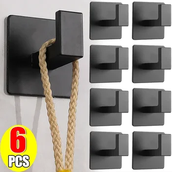 1/6 pezzi forti ganci da parete autoadesivi chiavi borsa doccia accappatoio appendiabiti appendiabiti portasciugamani cucina bagno gancio 1