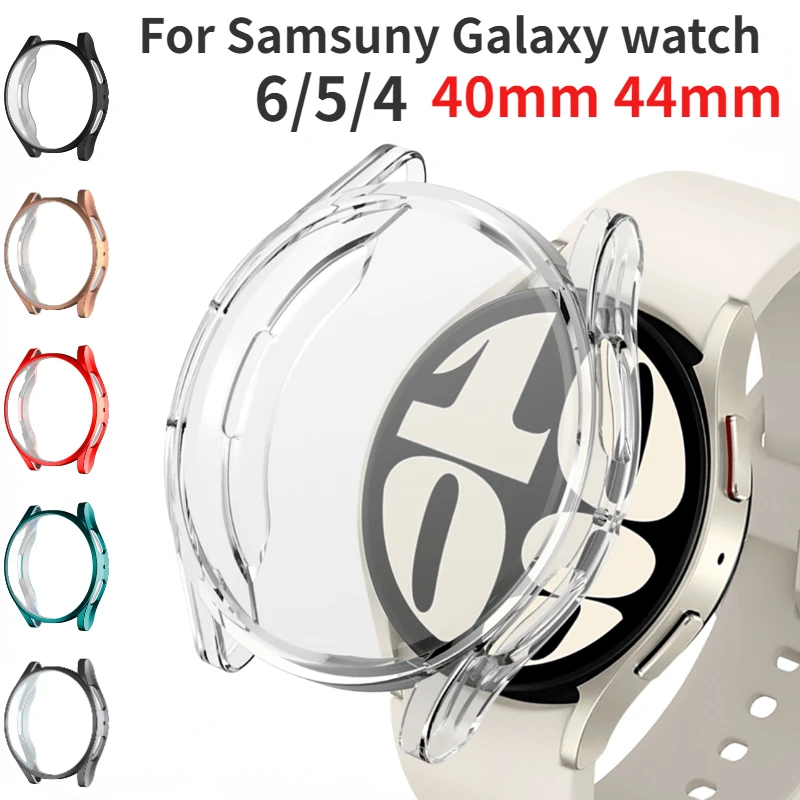 

360 Full Protective Case For Samsung Galaxy Watch 6/5/4 Screen Glass Anti-falling Soft Shell Galaxy Watch 4/5/6 44mm 40mm Cover