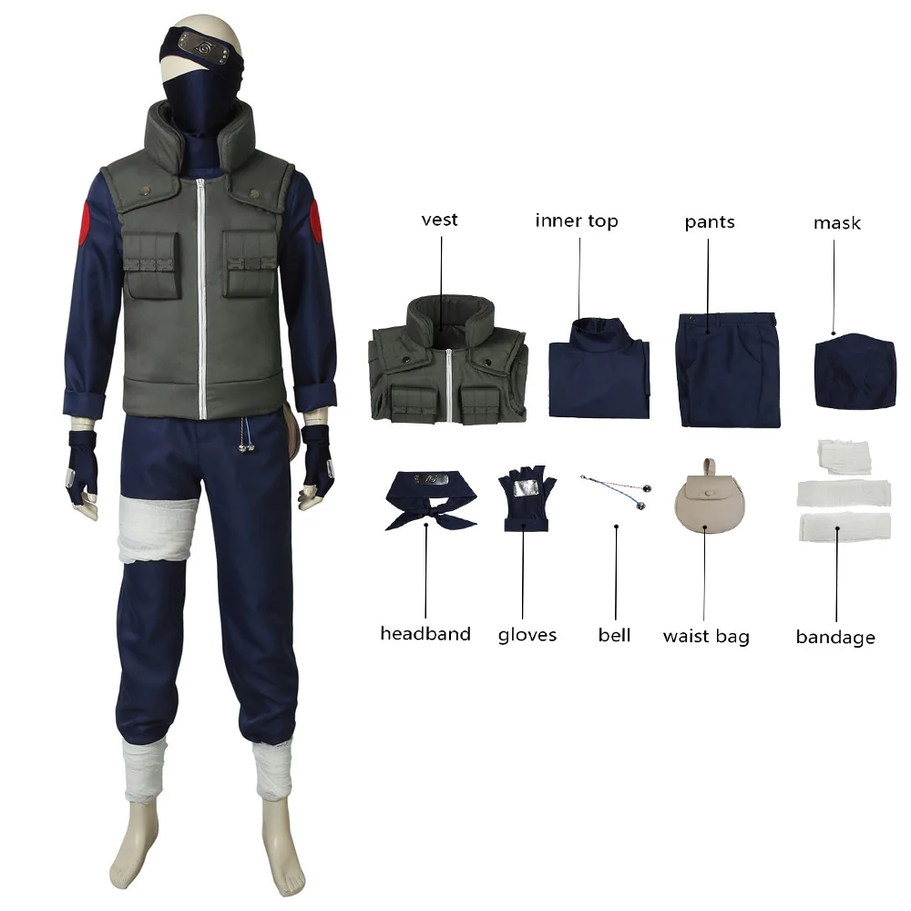 Hatake Kakashi Naruto cosplay costume