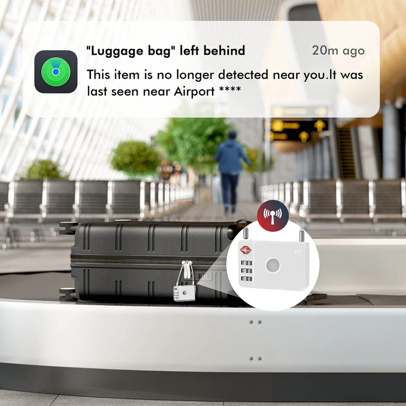 CD 미타그 러기지 지능형 잠금장치 GPS 위치추적기 에어태그 IOS 시스템용 스마트 트래커 내 기기 찾기 분실방지 디지털 패드락