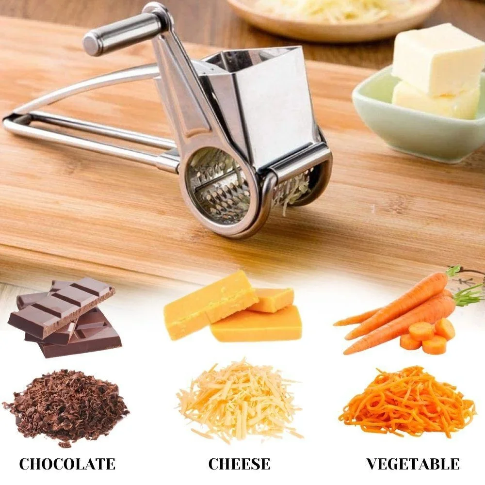 Handheld Rotary Cheese Grater cheese grater lemon zester grater kitchen grater Cheese Hand Grater Kitchen Craft Stainless Steel Vegetable Grater Shredder with Handle