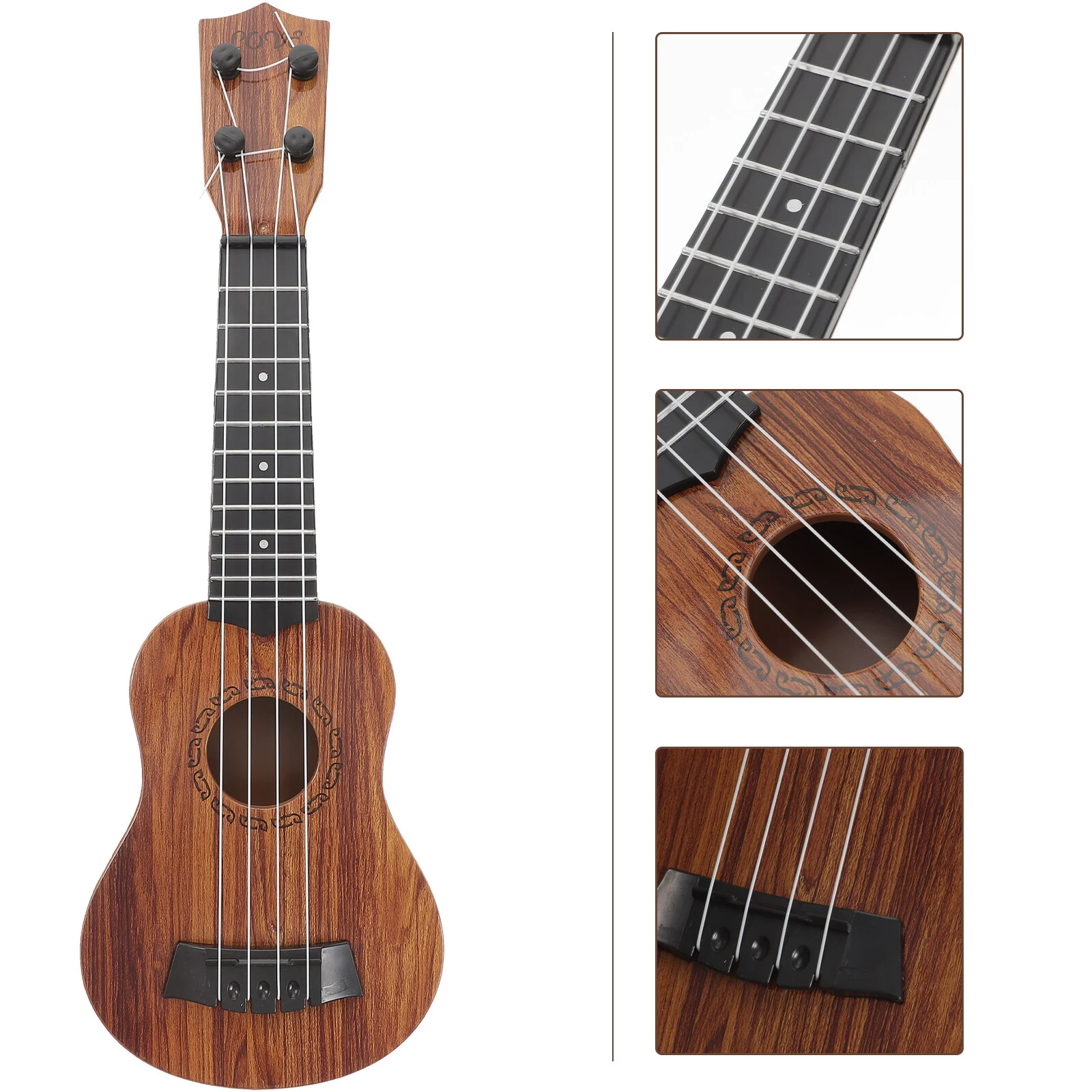 Kids Ukulele Small Guitar 4 Strings Musical Instrument For Children Students Beginners Educational Black