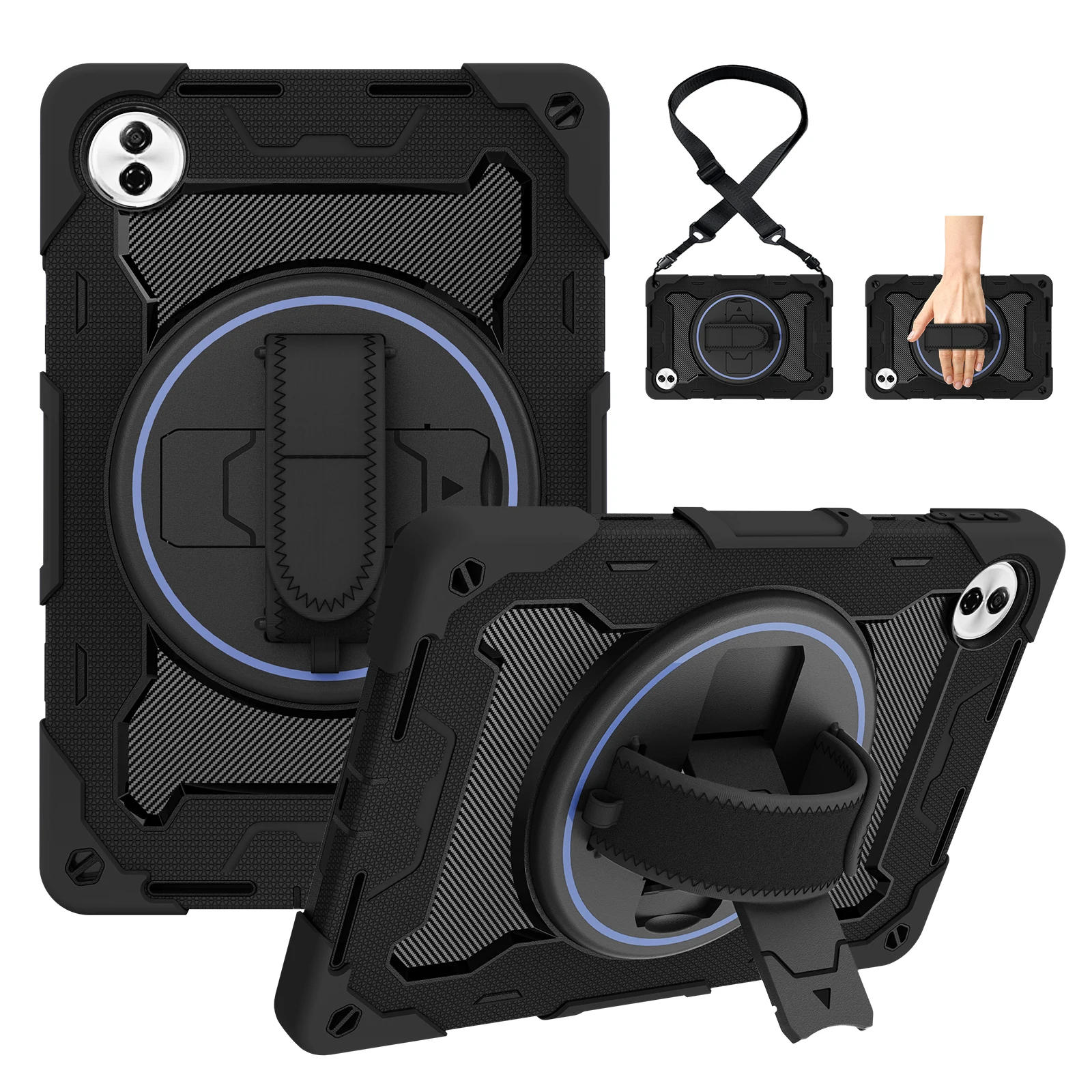 Enhanced Armor Case with 360° Rotating Stand and Hand Strap