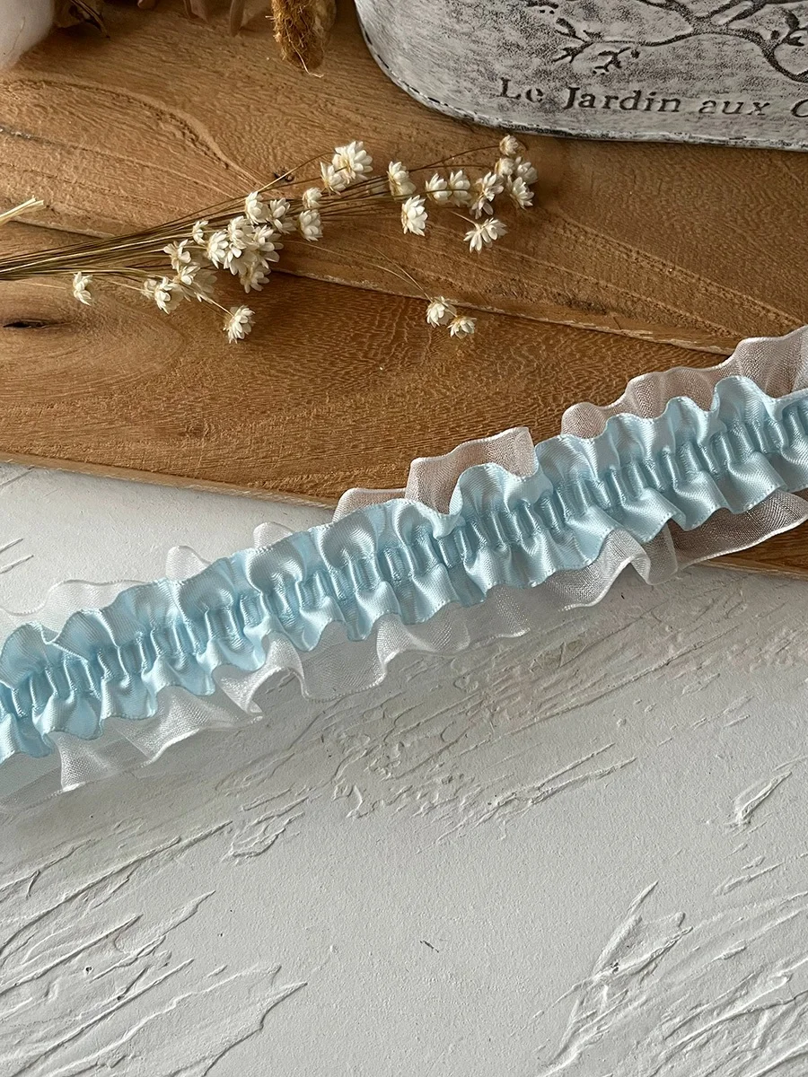 수제 DIY 소재 곰팡이 탄성 밴드, 더블 레이어 핑크, 탄성 레이스 의류, 레이스 액세서리 장식, 1 계량기