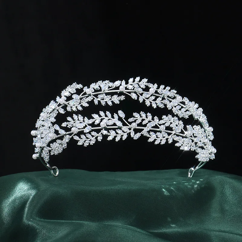 

Luxury Tiara For Wedding Bride Headband Cubic Zirconia Bridal Tiara Crown Headdress Princess Prom Hairband Crowns For Women