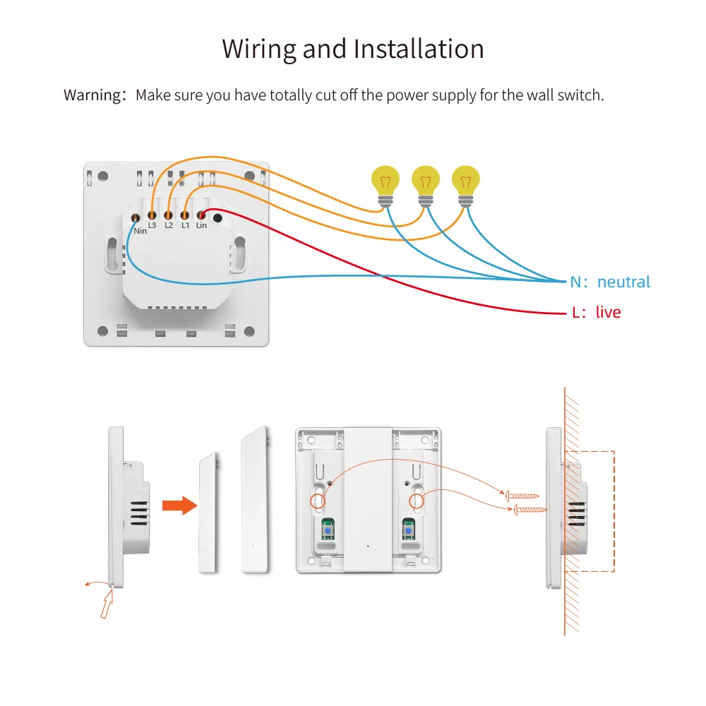 Tuya WiFi Smart Switch Ultra-Thin Wall Light Switches Soft Click Button Works Amazon Alexa Google Home Yandex Alice Smart Life