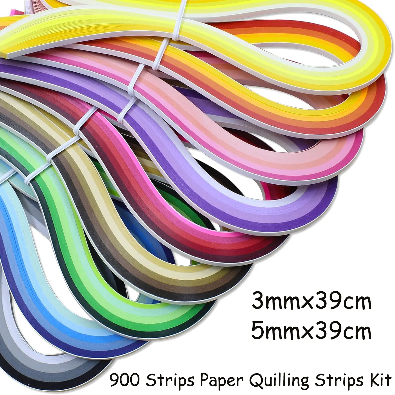 900 Strips Quilling Paper Set 39cm Mixed Color DIY Decoration Gift Gradient Craft Paper 3/5mm Origami Craft DIY Quilling Tools 1