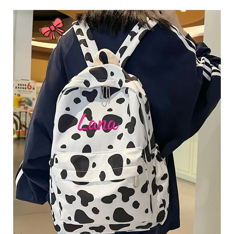 

Cute Personalized Milk High-Capacity Printed Backpack For Middle And High School, Fresh College Style Leisure Travel Bag