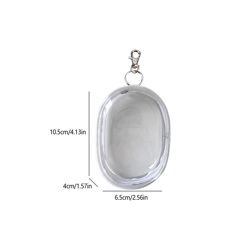 Black White Oval PVC Transparent Cosmetic Bag Organizer Doll Display Bag Portable Earphone Coin Data Cable Charger Storage Pouch storage bag