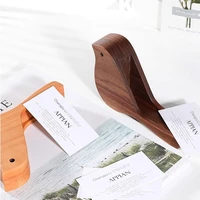Business Card Box Shelf Solid Wood Bird Business Card Box Desktop Creative Business Card Holder Wooden Base Wood Products 2