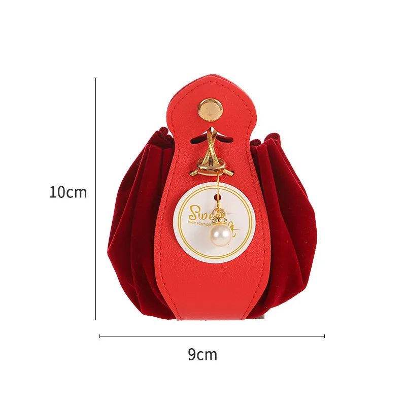 Luxury Flocked Leather Velvet Drawstring Candy Bags – Elegant Sachet Pouches for Christ... - SKU CFB01614 - UGI Packaging