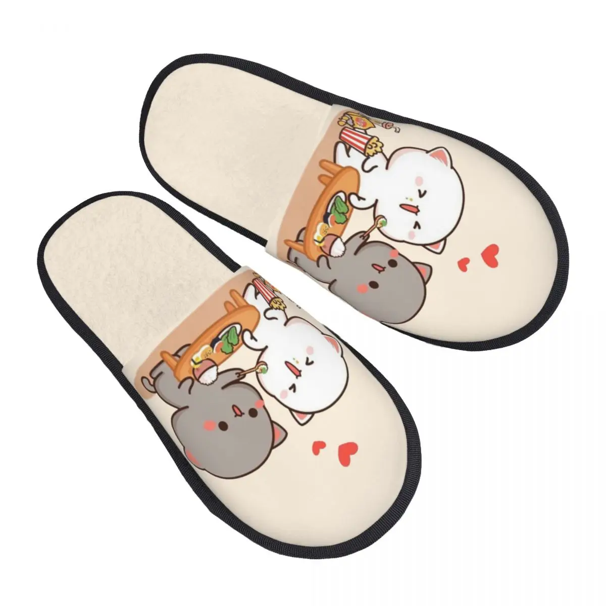 

Custom Print Women Cute Mochi Peach And Goma Cat House Slippers Cozy Warm Memory Foam Fluffy Slipper Indoor Outdoor Shoes