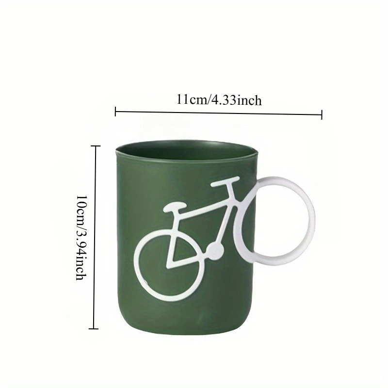 Creatieve mondspoelbeker met fietshandvat voor het poetsen van tanden, plastic gorgelbeker, beker, badkameraccessoires_voghion.com