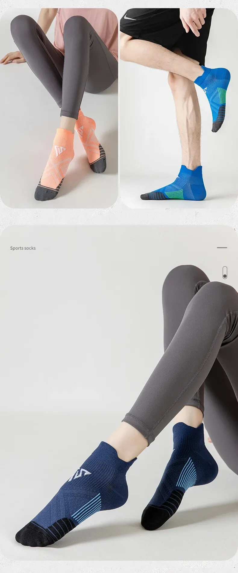 Running Ankle Socks - 4 Pairs Athletic Breathable Mesh Quick Dry Socks for Men & Women