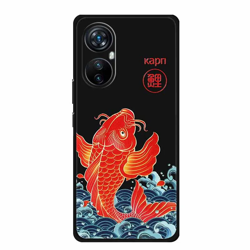 Elegant 3D Relief Emboss Black Silicone Soft Back Case
