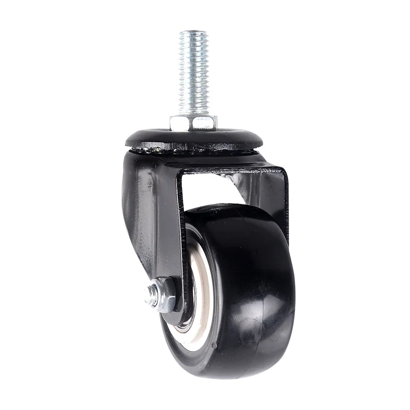 1 Pc / 1.5 Inch Swivel Caster M8/M10 Screw/Double Bearing Swivel Brake Wheel/Silent Caster Wheel