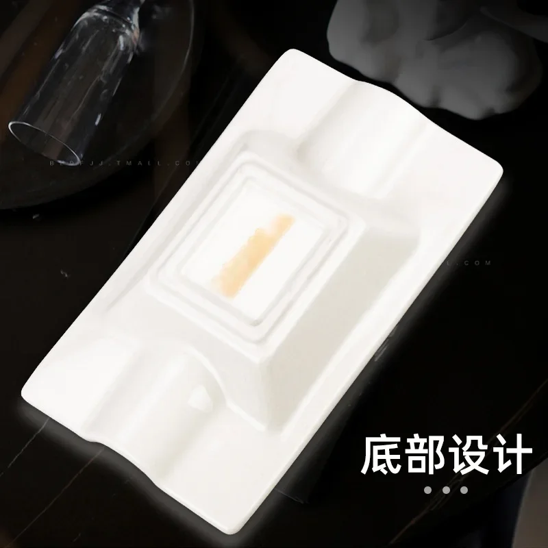 Ceramic Ashtray Cigarettes Ashtray Cigar Ashtray Double Slot Rectangular Ceramic Cigar Tools Accessories Ash Tray
