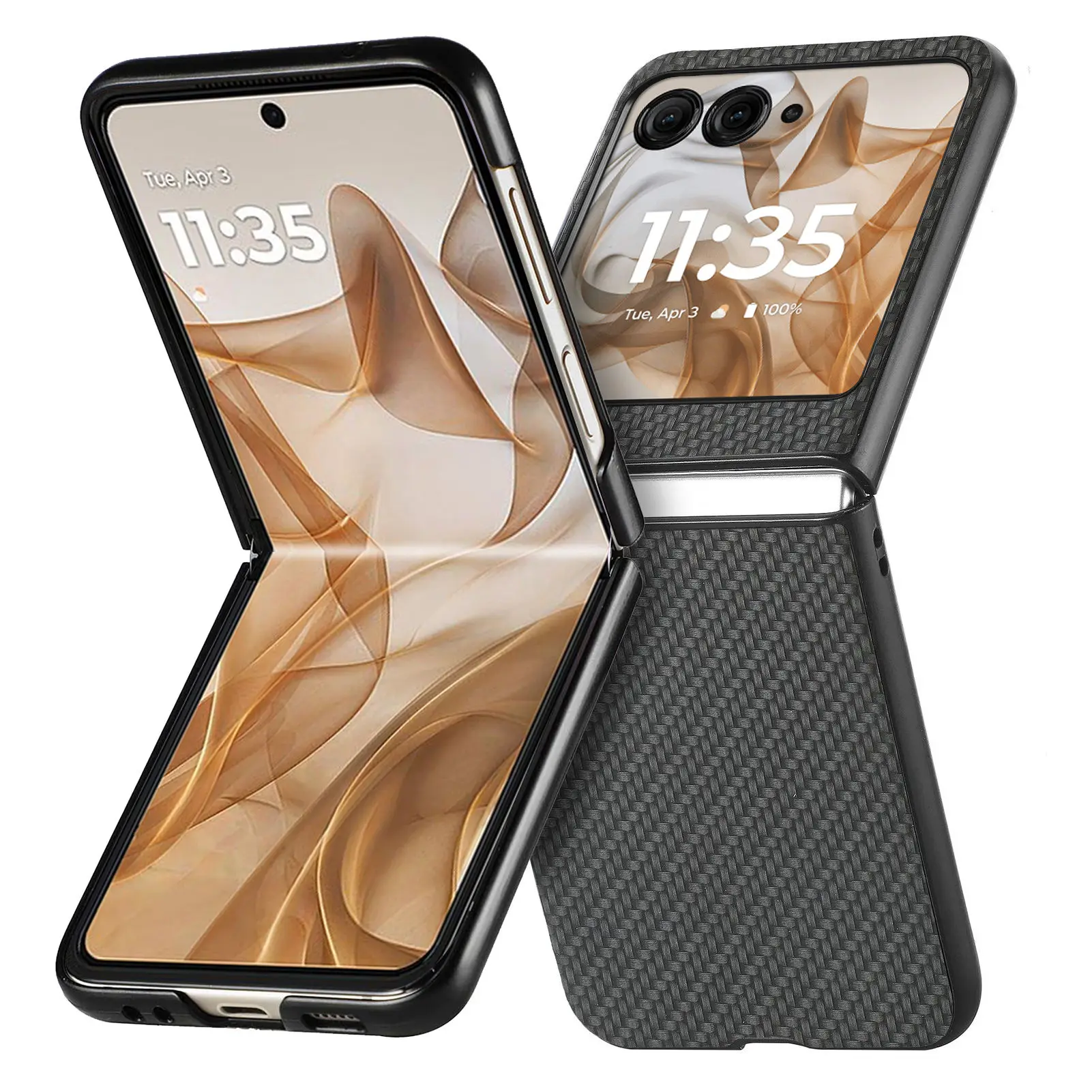 Sleek Carbon Fiber Texture Folding Case - Fashion Edition