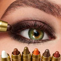 Metallic Double-head Eyeshadow Stick Diamond Shimmer Highlighter Pencil Ultra Pigmented Long Lasting Cream Eye Shadow Sponge Pen 1