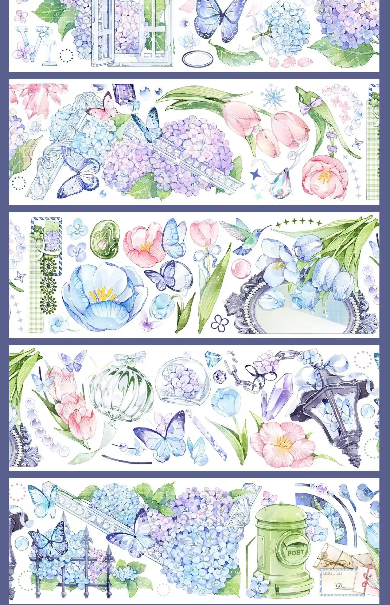 

1 Loop Hydrangea and Butterfly Flower Shiny PET Tape