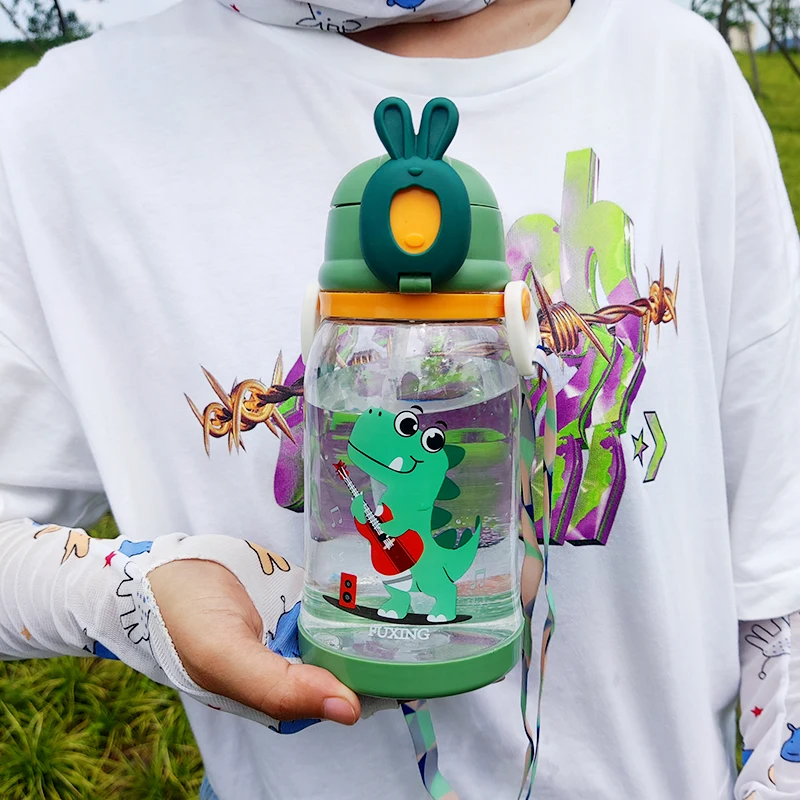 500 Grams Of Water To Cup|kids Straw Water Bottle 1000ml - Cute Shoulder  Strap & Free Sticker