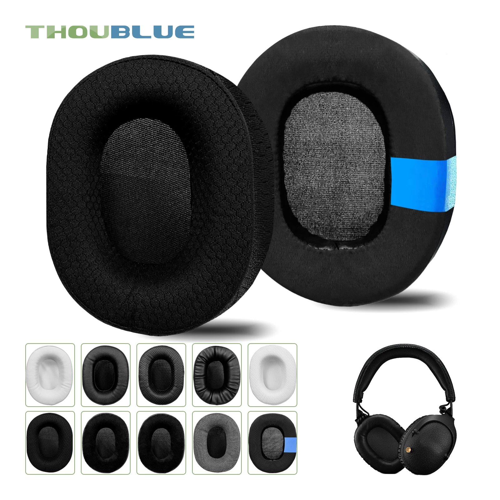 THOUBLUE 교체용 이어 패드, 마샬 모니터 이어폰 메모리 폼 커버, 이어패드 귀마개, 이어 쿠션