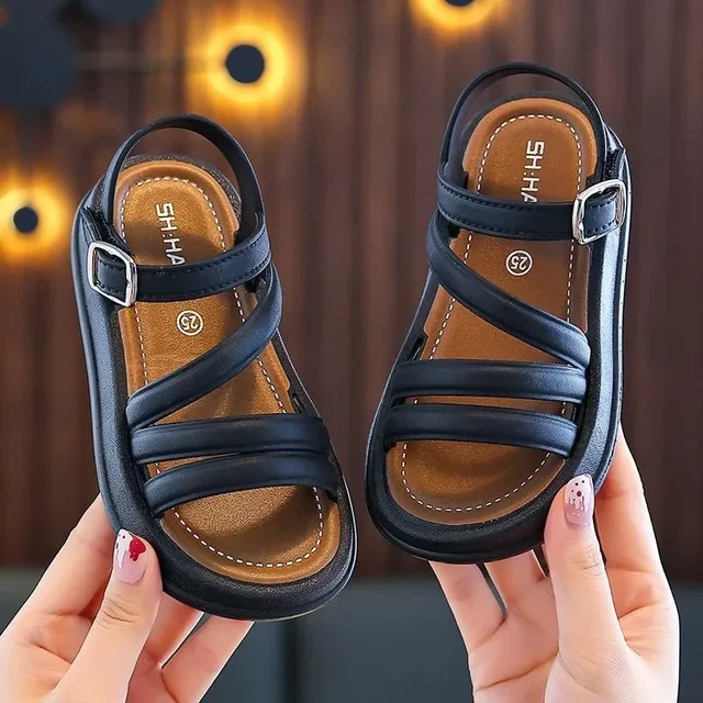 Elegant Summer New Style Korean Version Princess Children's Sandals Elegant Open Toe Stylish Versatile Cute Student Sandals 2