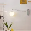 Bellman Plug In Wall Lamp LED Rocker Arm glass ball light for reading simple Living Room sofa Retractable Bedroom Bedside lamp 1