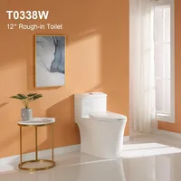 Compact One Piece Toilet with Comfort Chair Seat , Elongated Dual Flush 0.8/1.28 GPF and MAP 1000g, Standard White Toilet Bowl 2
