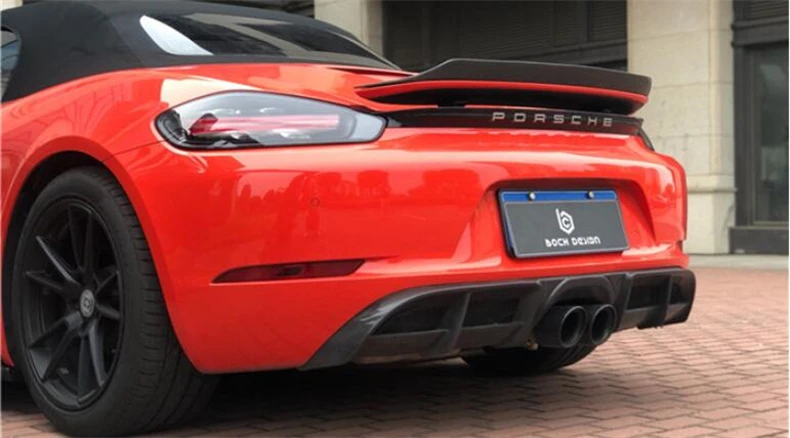 High-Quality Real Carbon Fiber Spoiler For Porsche 718 Cayman Boxster (2016-2022) REAR WING TRUNK LIP SPOILERS - - Racext 37