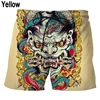 Summer Japanese Tattoo Mask Pattern 3D Print Beach Shorts Men Women Casual Trunks Surfing Board Shorts Swimwear Kids Clothing 1
