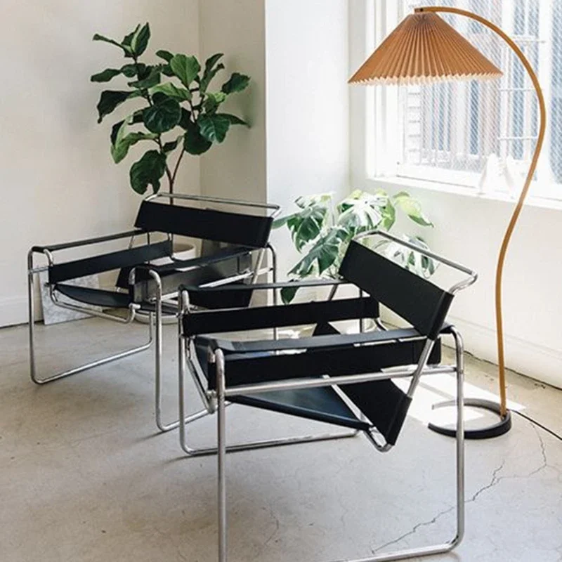 Nordic Vassili Leisure  Chair Single Chair Network Red Bauhaus Saddle Leather Medieval Industrial Style Simple  Photo Furniture